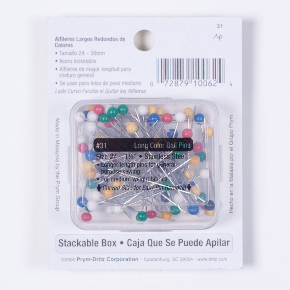 Dritz 75 Long Color Ball Pins