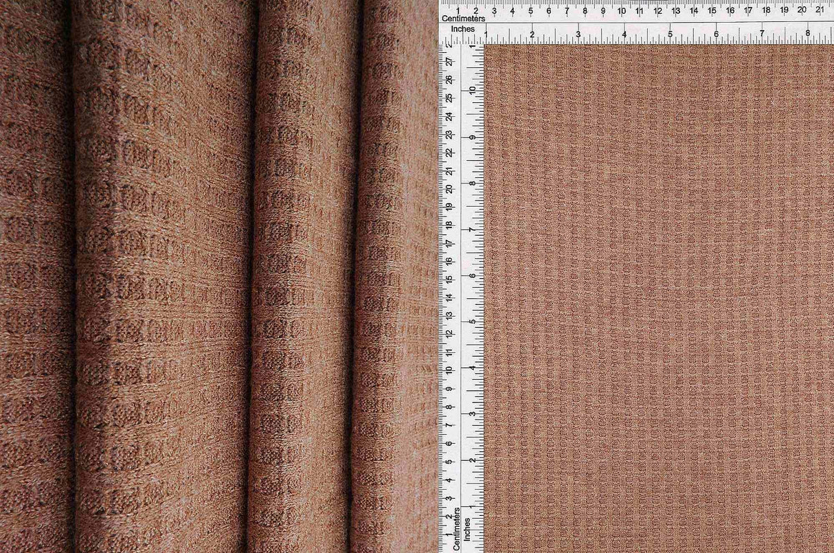 Melange Waffle Knit Fabric 1 Yard Soft Stretch Textured 58/60" Wide
