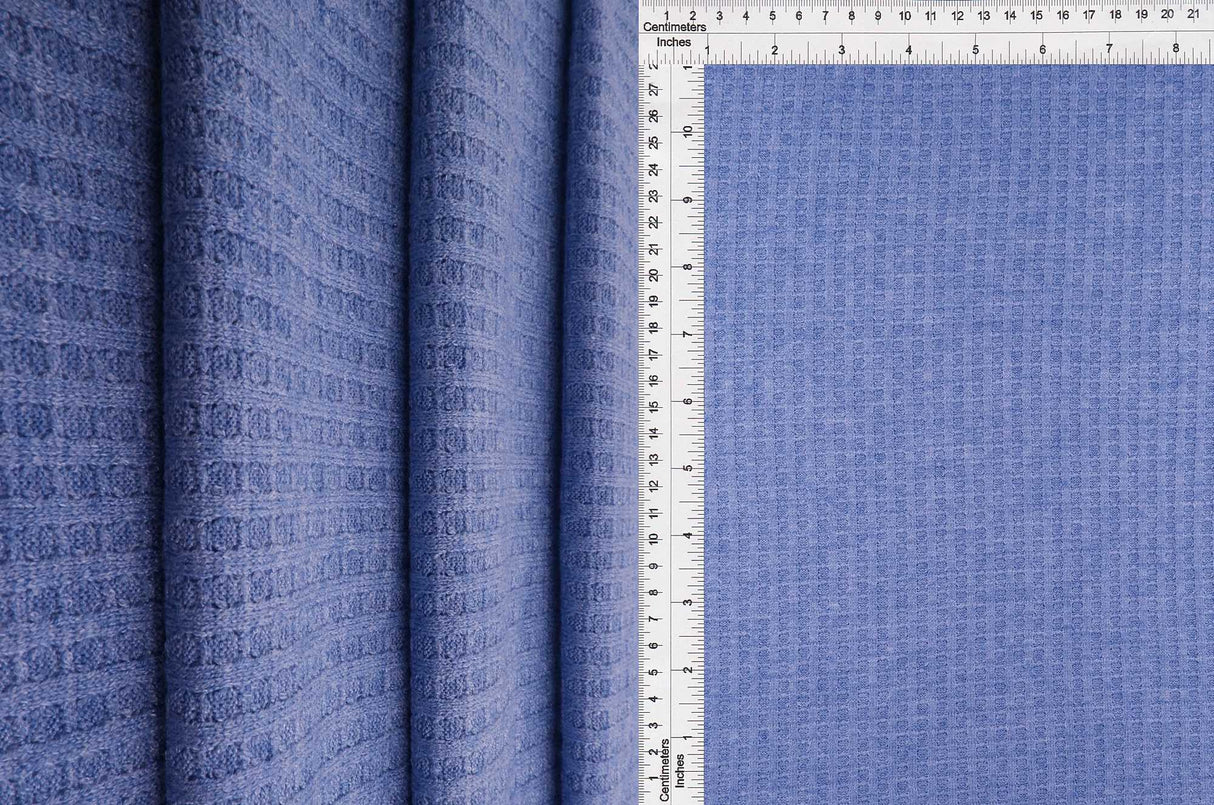 Melange Waffle Knit Fabric 1 Yard Soft Stretch Textured 58/60" Wide