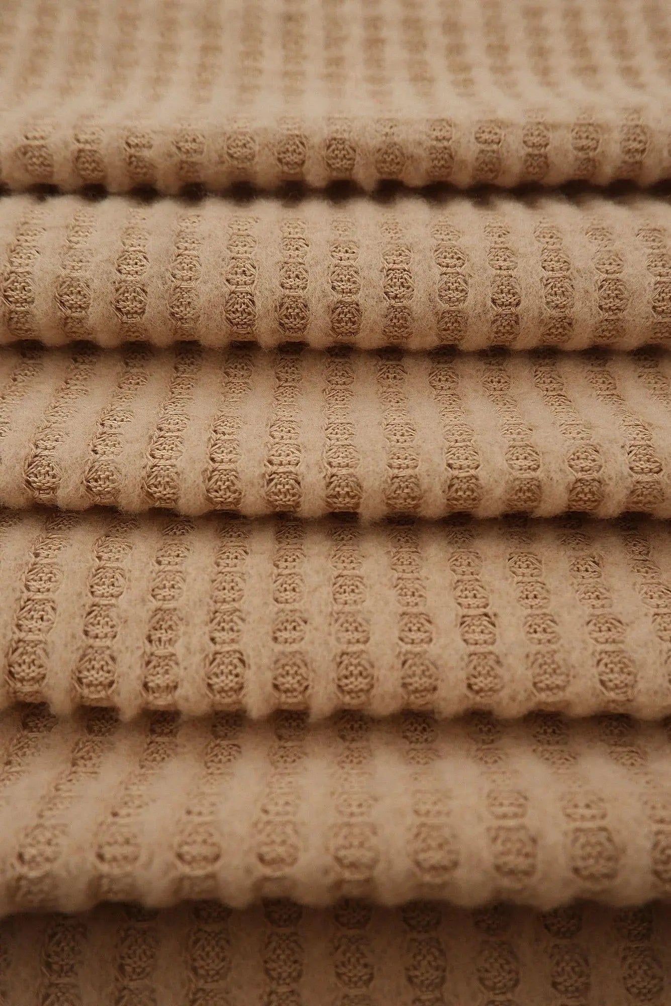 1 Yard Waffle Brushed Solid Fabric, 58/60'' Wide Polyester Rayon Spandex Blend