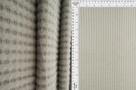 Waffle Brushed Solid Fabric 1 Yard Soft Stretch Textured Knit 58/60" Wide