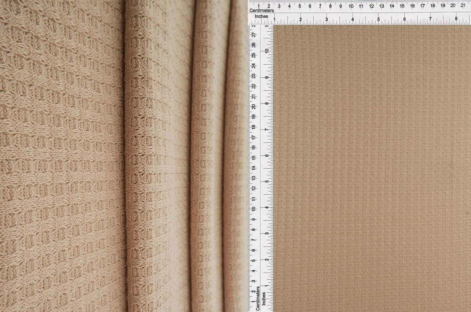 1 Yard Waffle Solid Knit Fabric, 58/60? Wide Polyester Rayon Spandex Blend