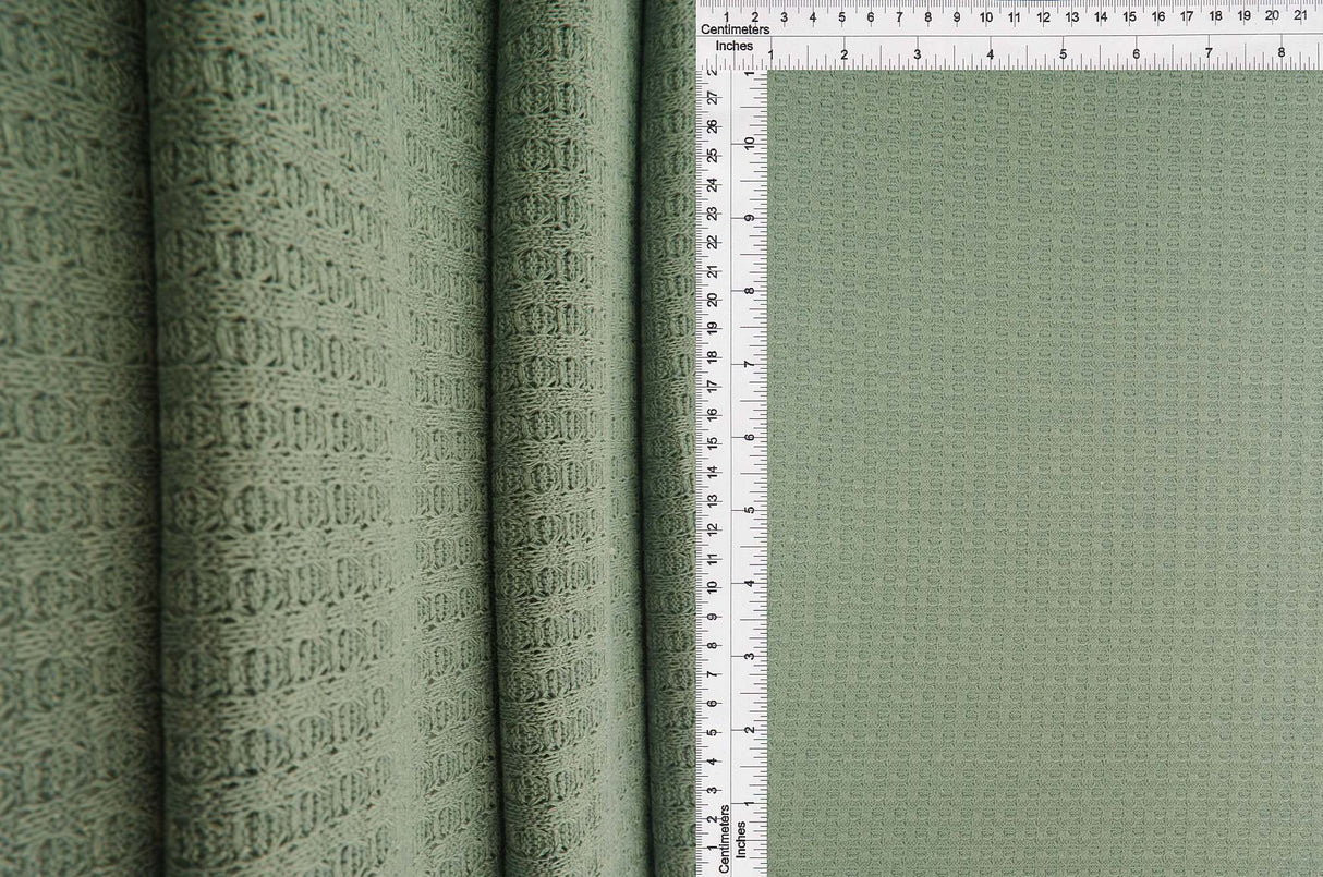 Waffle Stretch Knit Fabric Solid