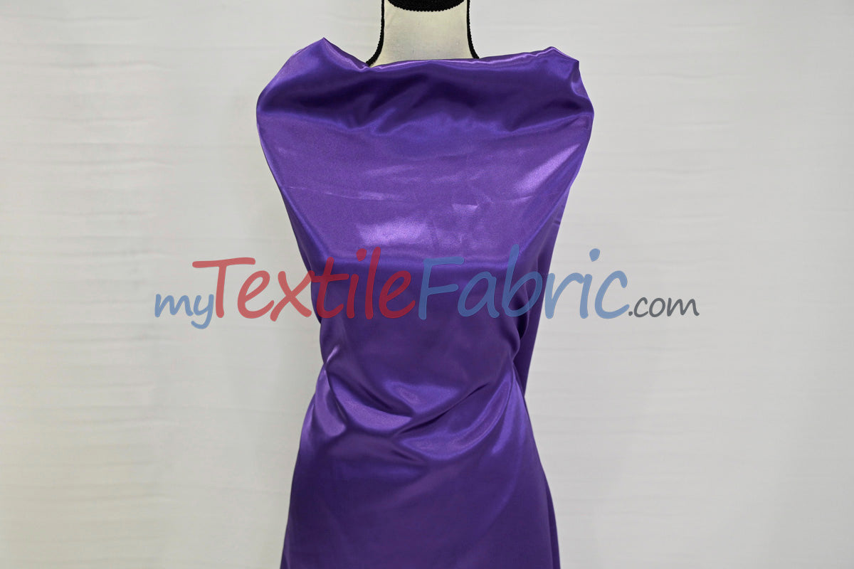 Charmeuse Satin Polyester Fabric - Solid, 58/60" Width, Multiple Colors (1 Yard)