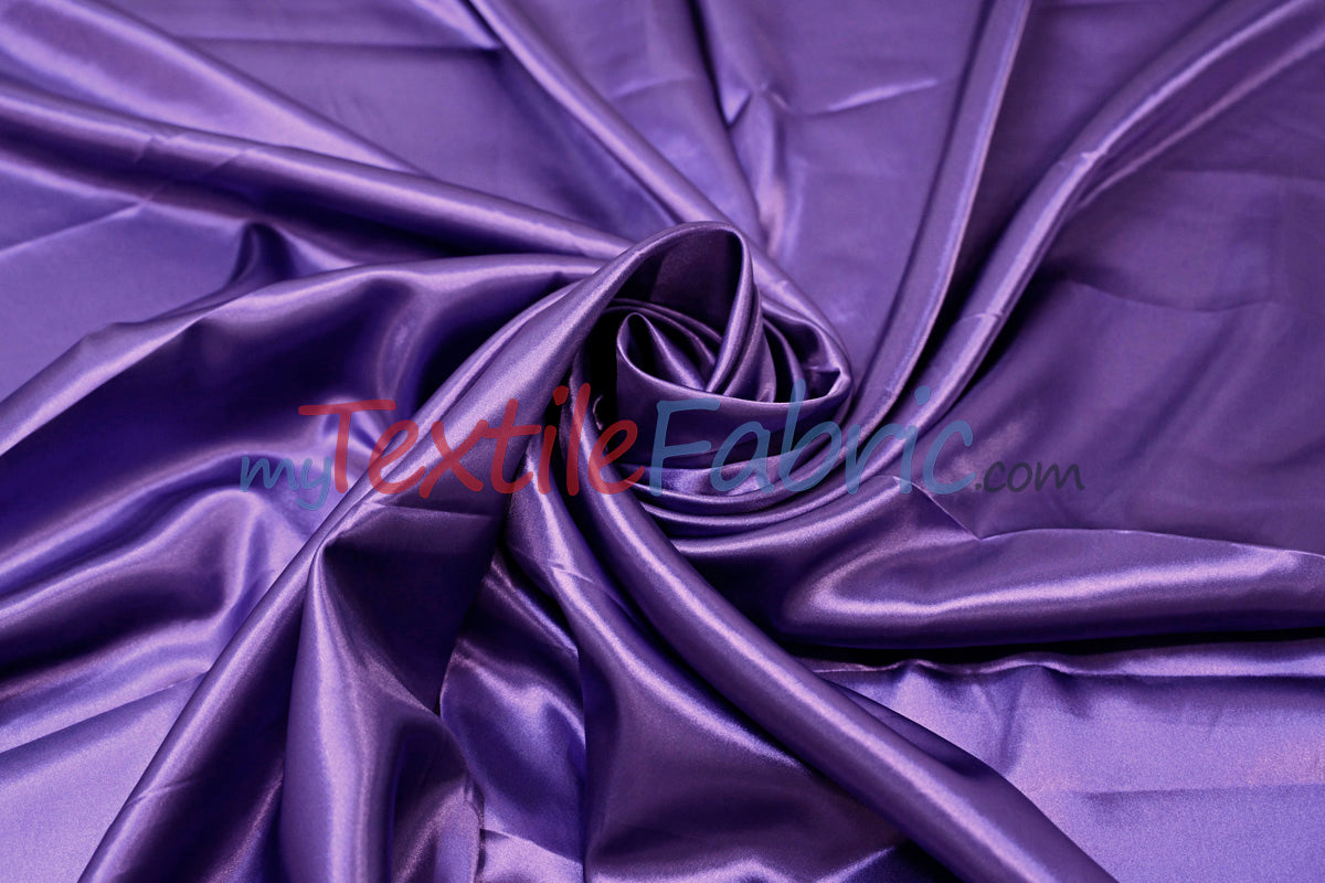 Charmeuse Satin Polyester Fabric - Solid, 58/60" Width, Multiple Colors (1 Yard)
