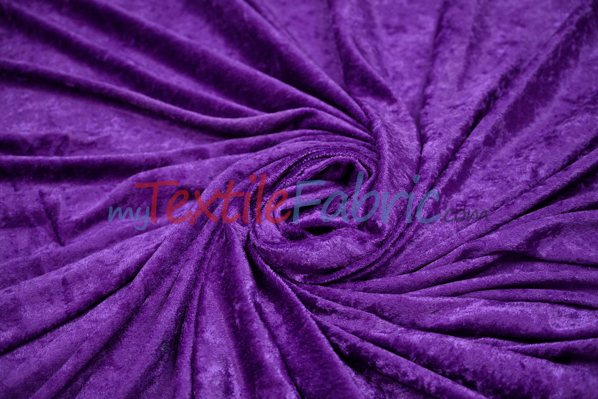 Panne Velvet Polyester Fabric - Crush Panne Velour, Solid, 58/60" Width (1 Yard)