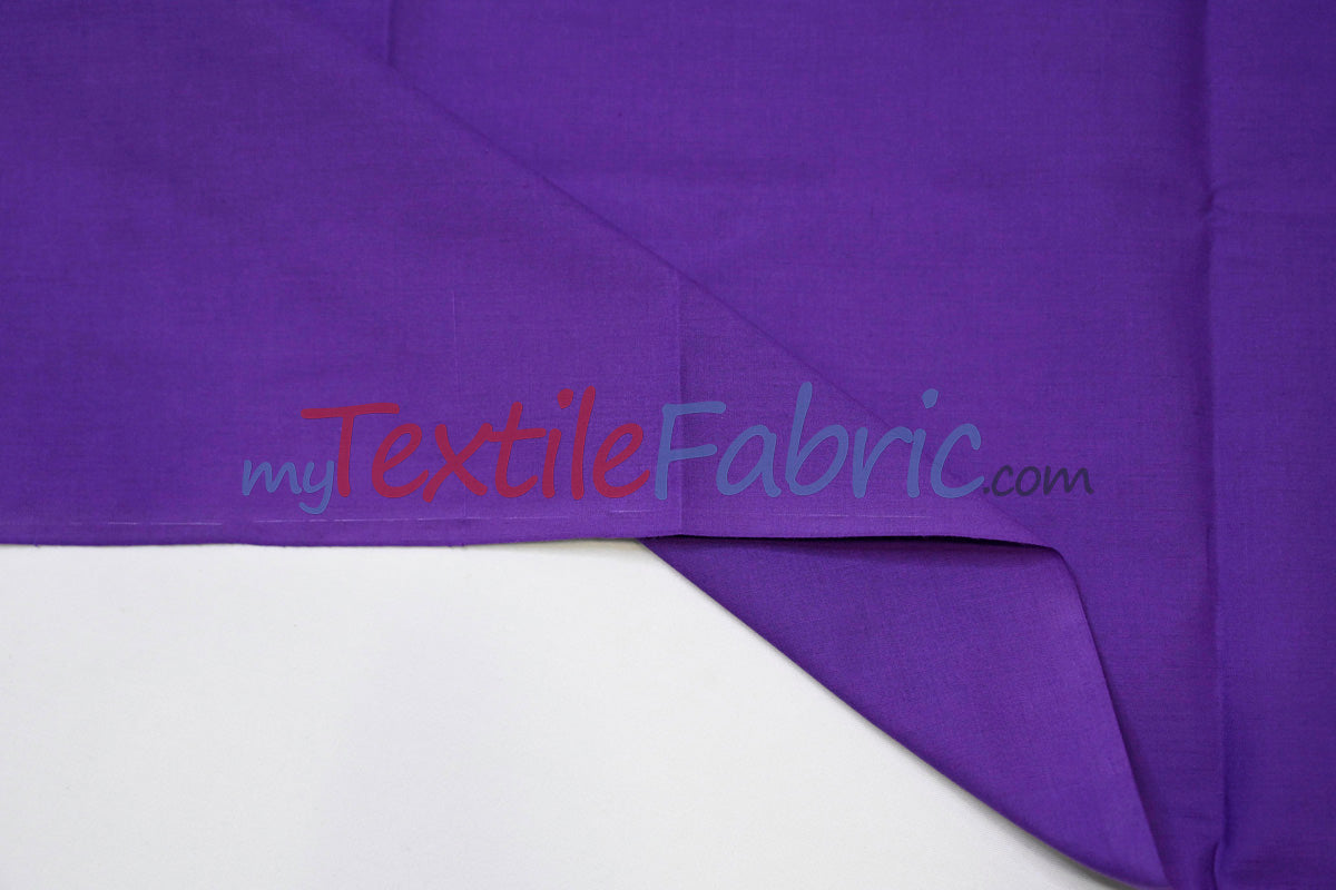 Polyester Cotton Broadcloth Fabric - Solid Colors, 58/60" Width (1 Yard)