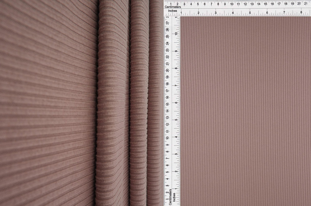 Rib Solid Stretch Knit Fabric