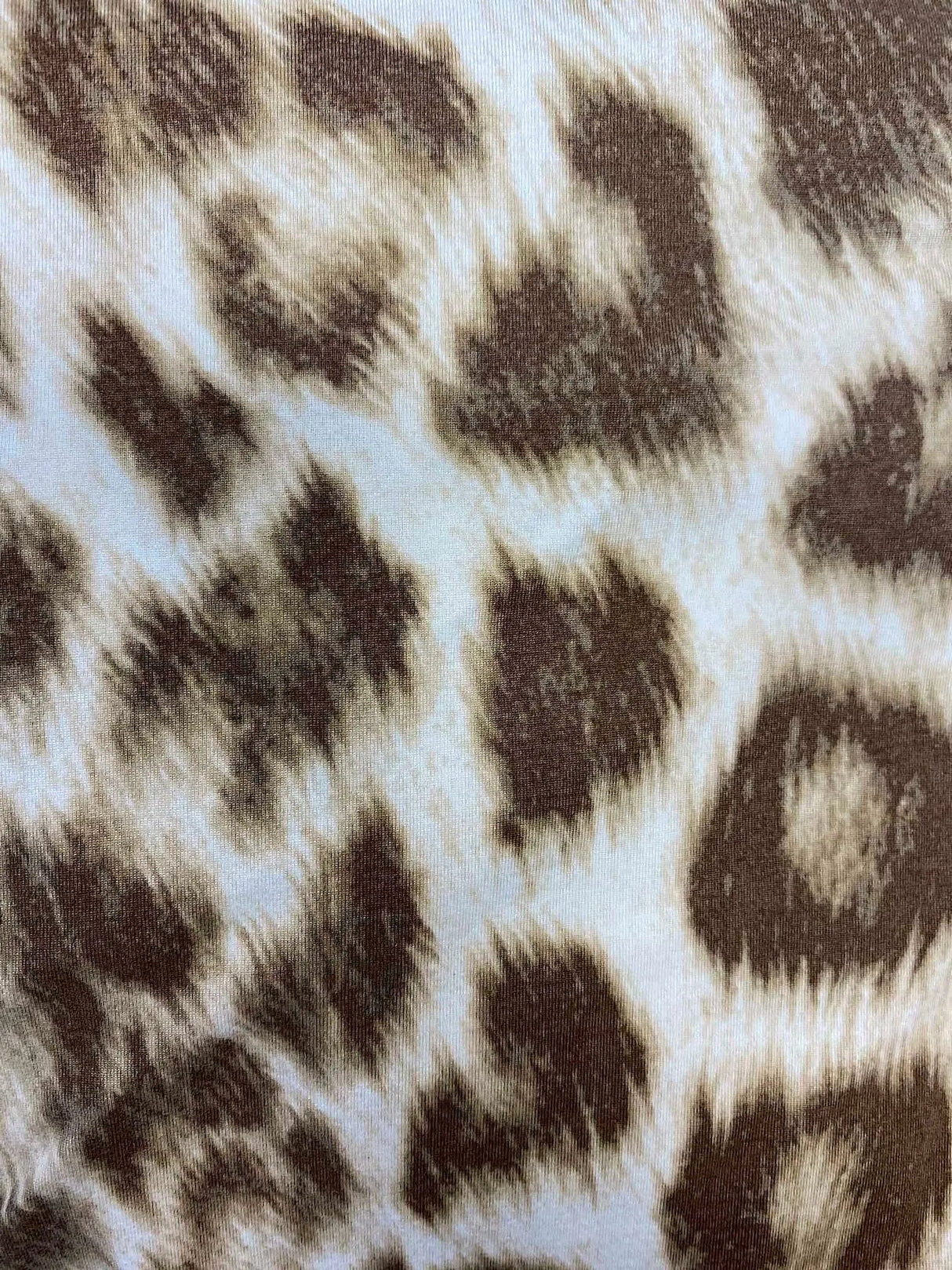 1 Yard Brushed DTY Animal Print Knit Fabric 170 GSM, 58/60'' Wide Polyester Spandex Blend Angora