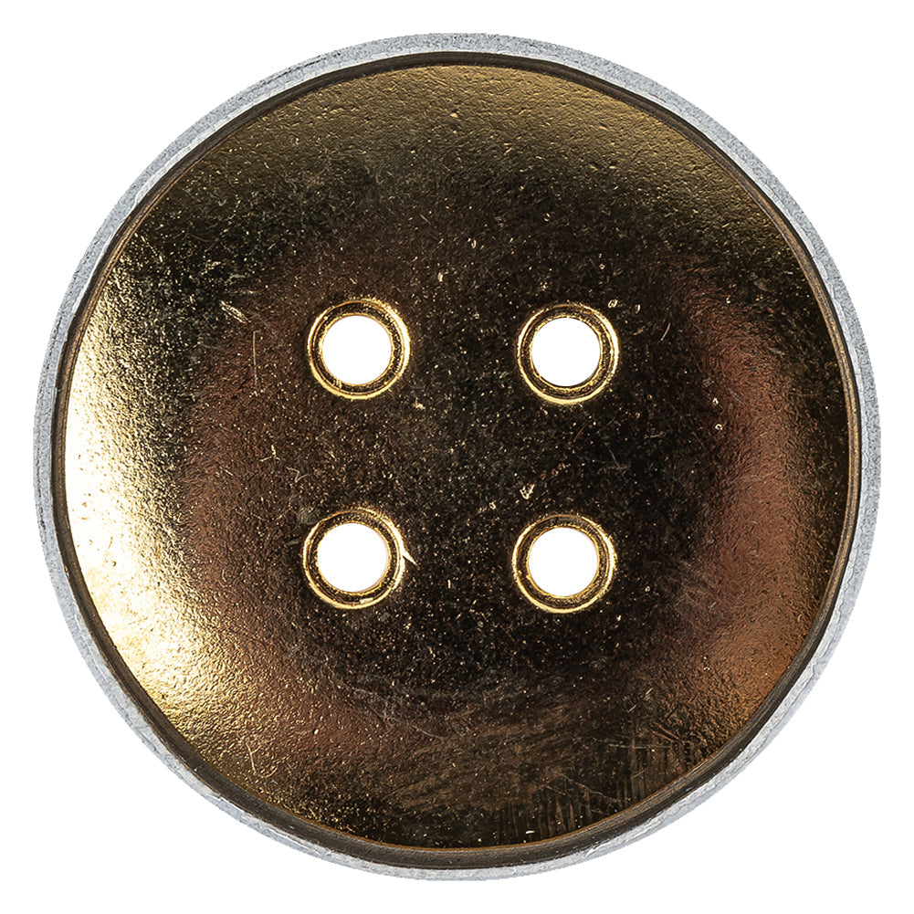 White Lacquer Gold Metal Button - 60L/38mm