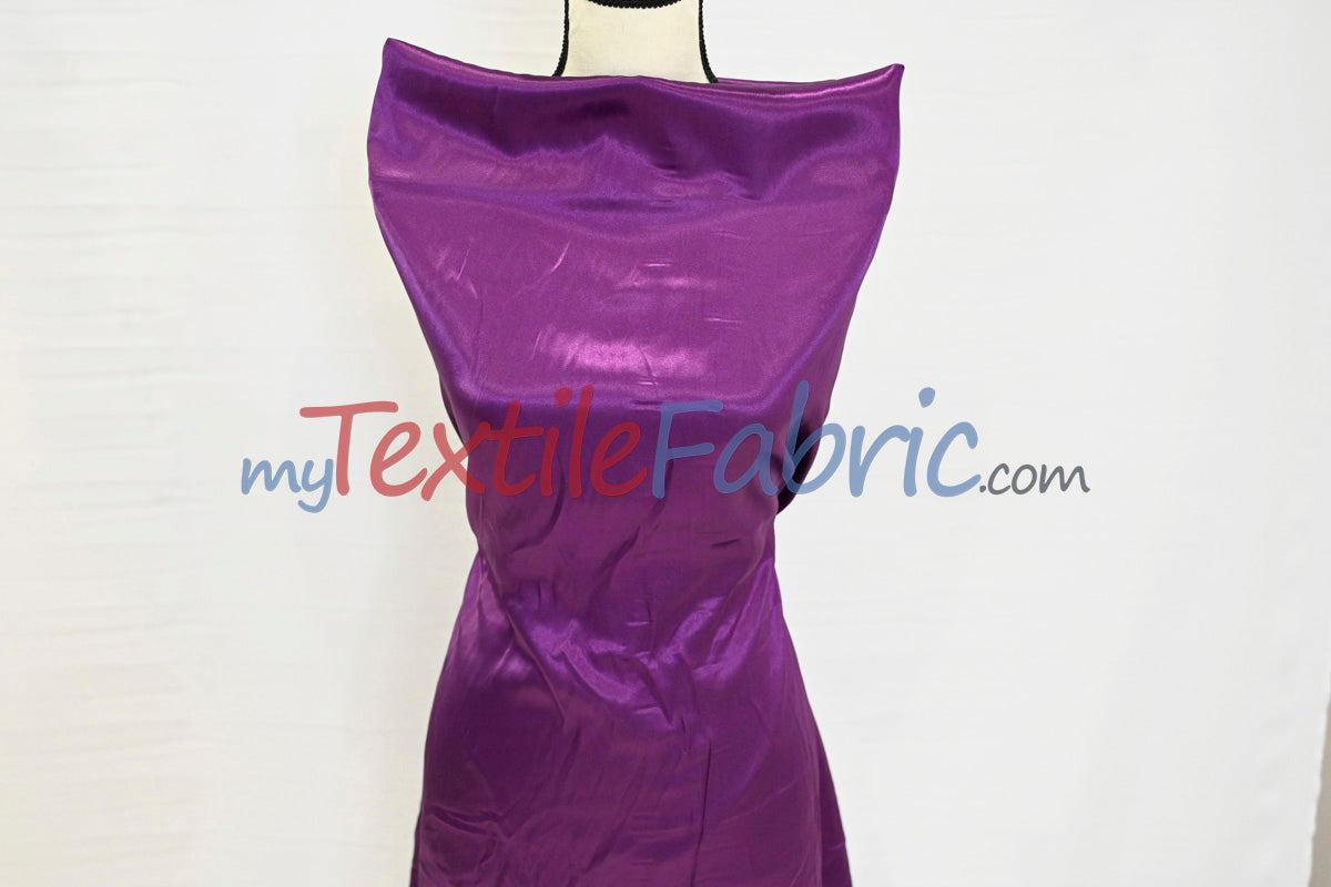 Charmeuse Satin Polyester Fabric - Solid, 58/60" Width, Multiple Colors (1 Yard)