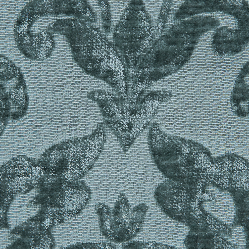 Subtle Green Damask Chenille Jacquard