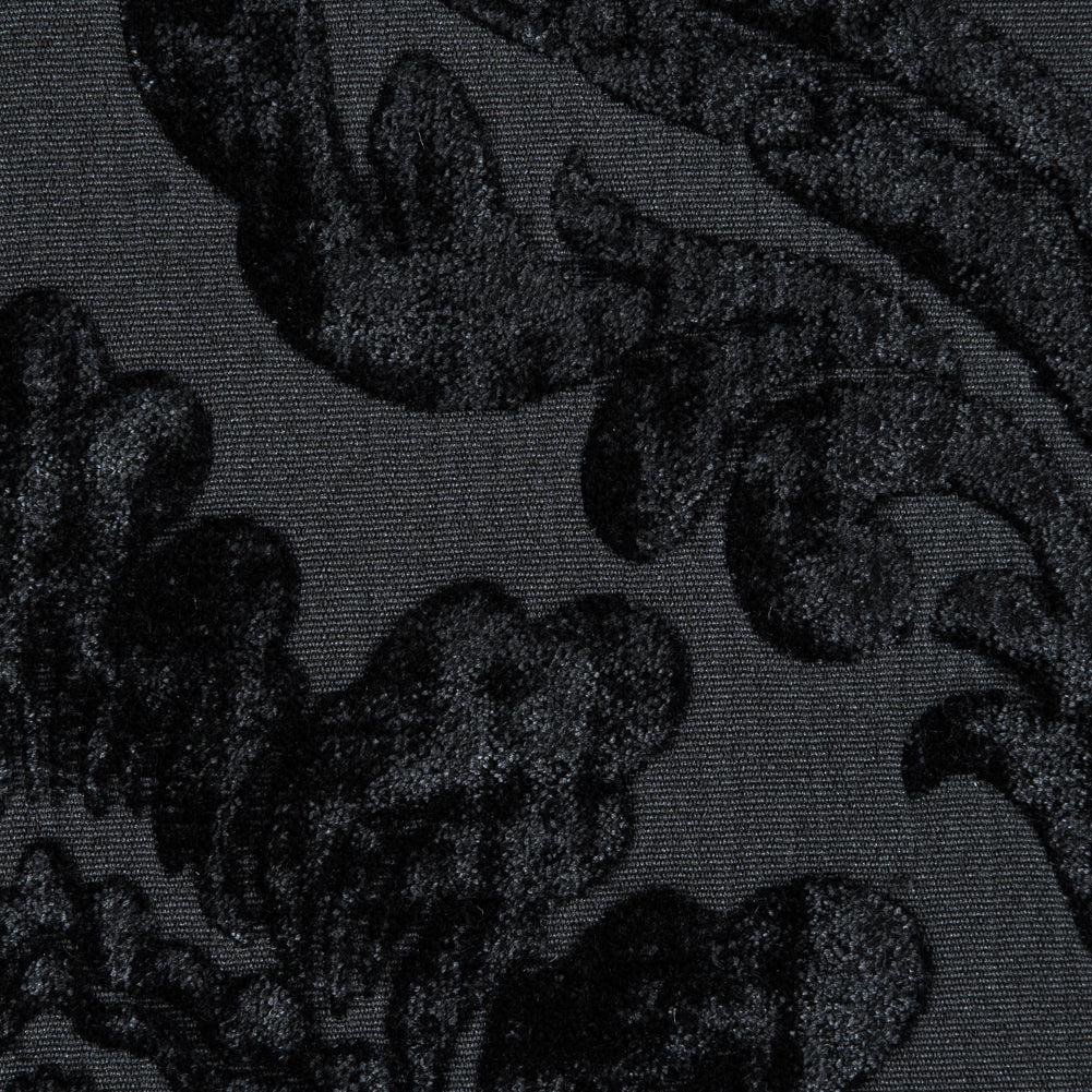 Black Damask Chenille Jacquard
