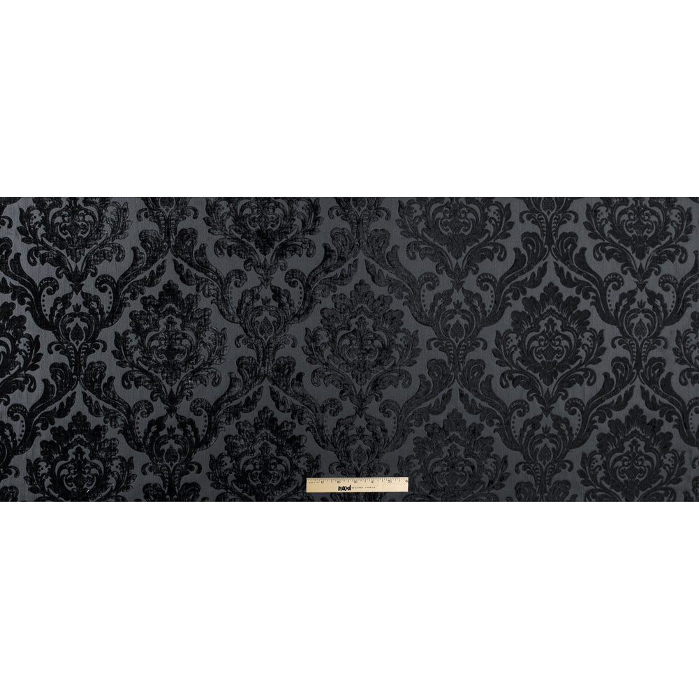 Black Damask Chenille Jacquard
