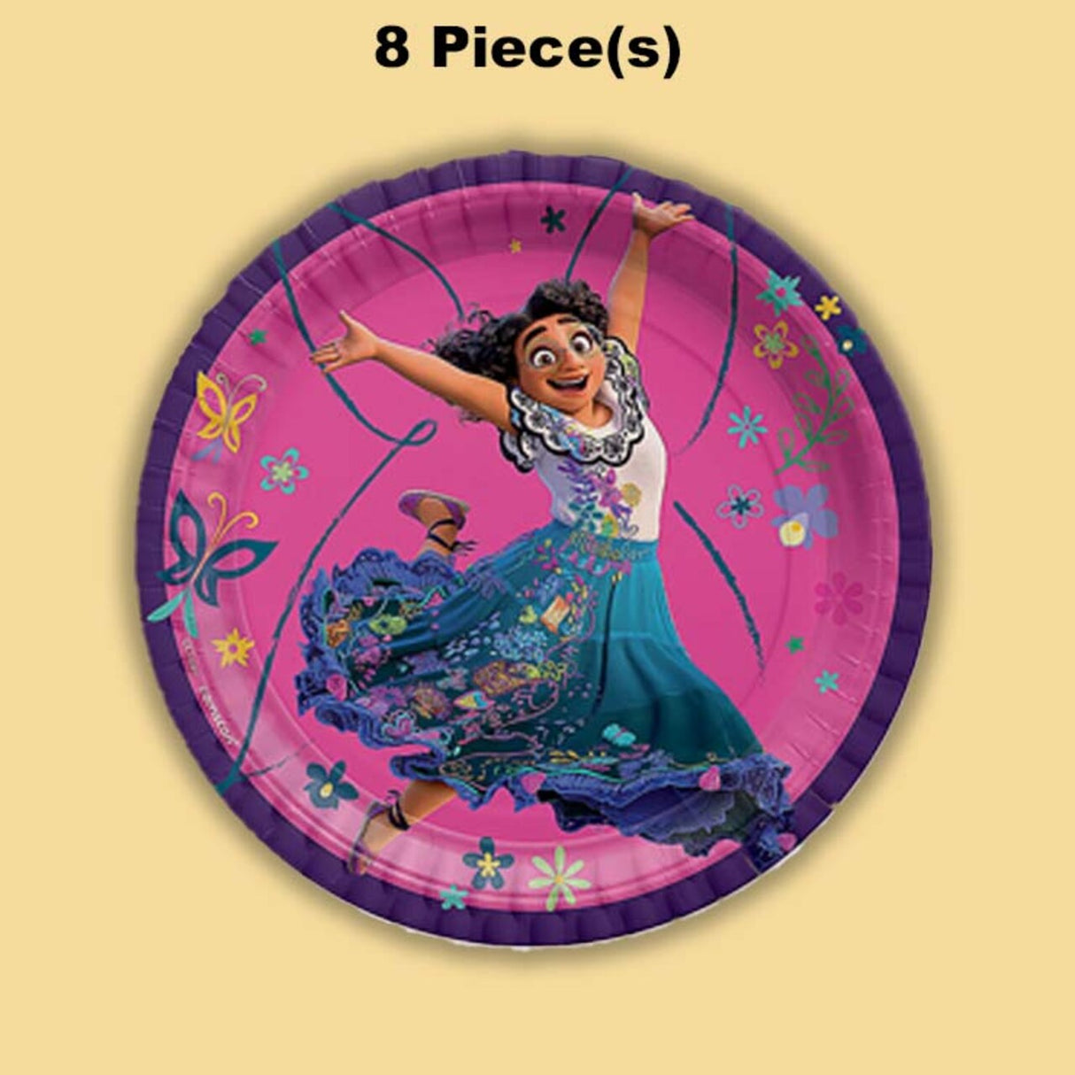 8 Ct. Encanto Mirabel Paper Dessert Plates 7" Themed Birthday Party Plates