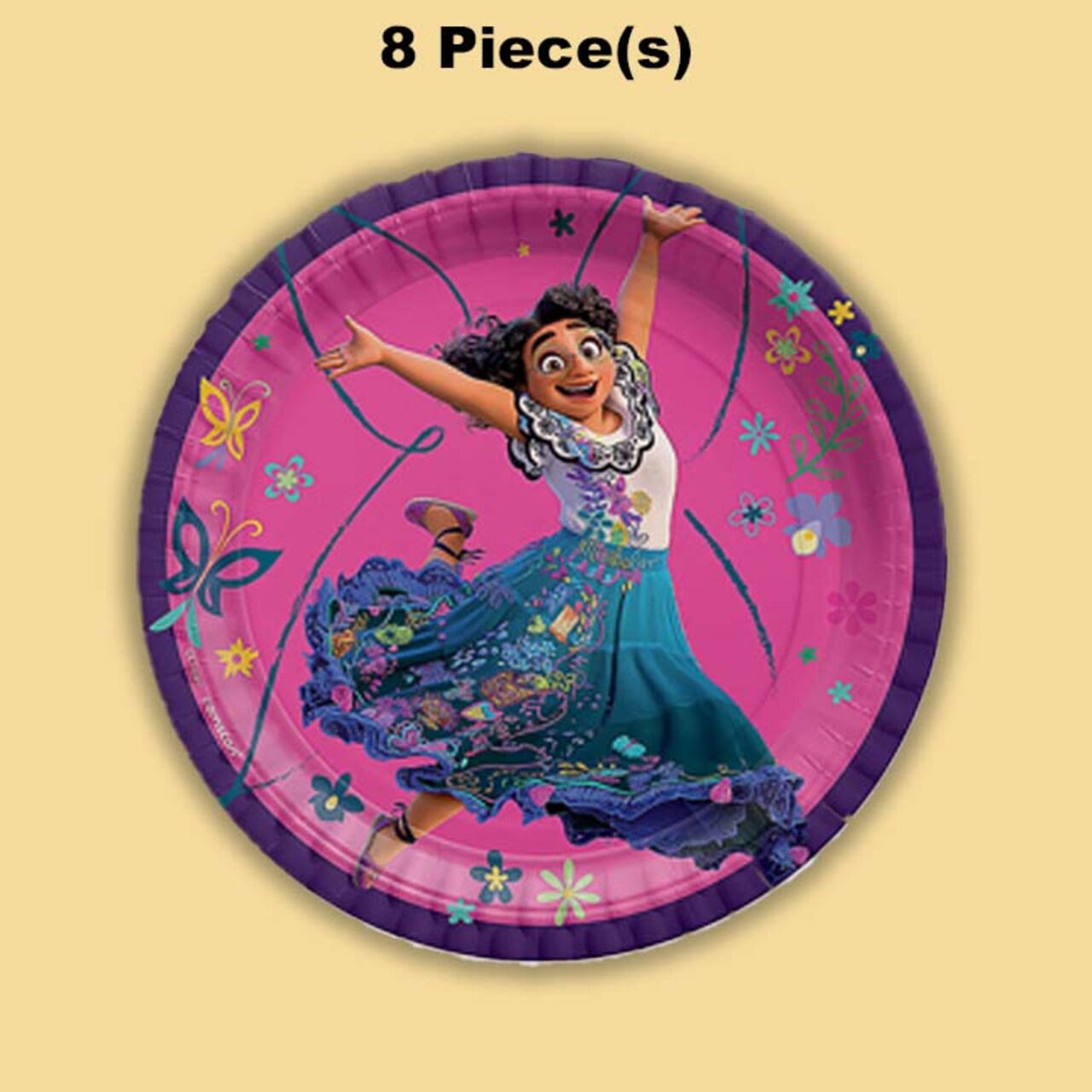 8 Ct. Encanto Mirabel Paper Dessert Plates 7" Themed Birthday Party Plates