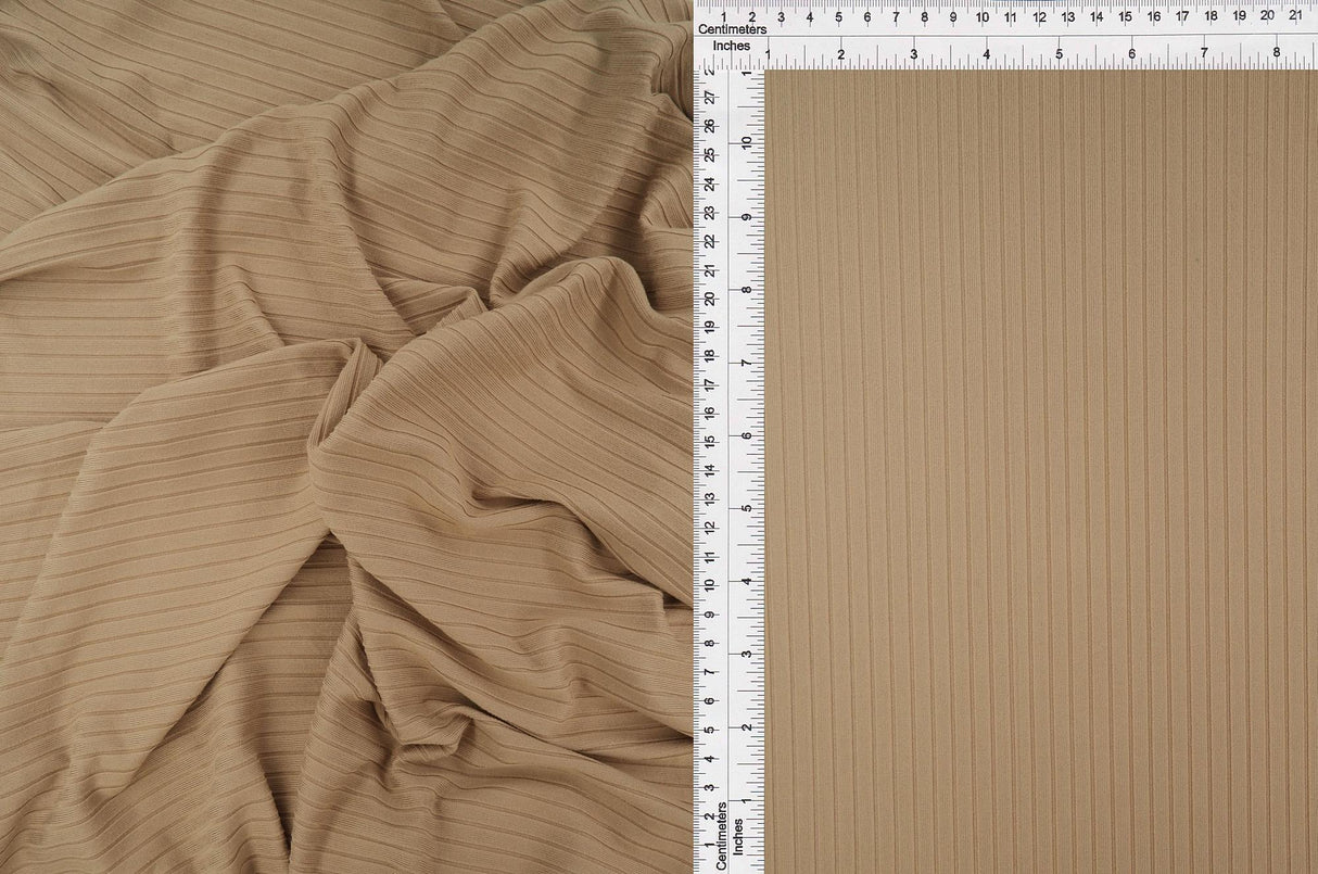 Rib Stretch Knit Fabric Solid
