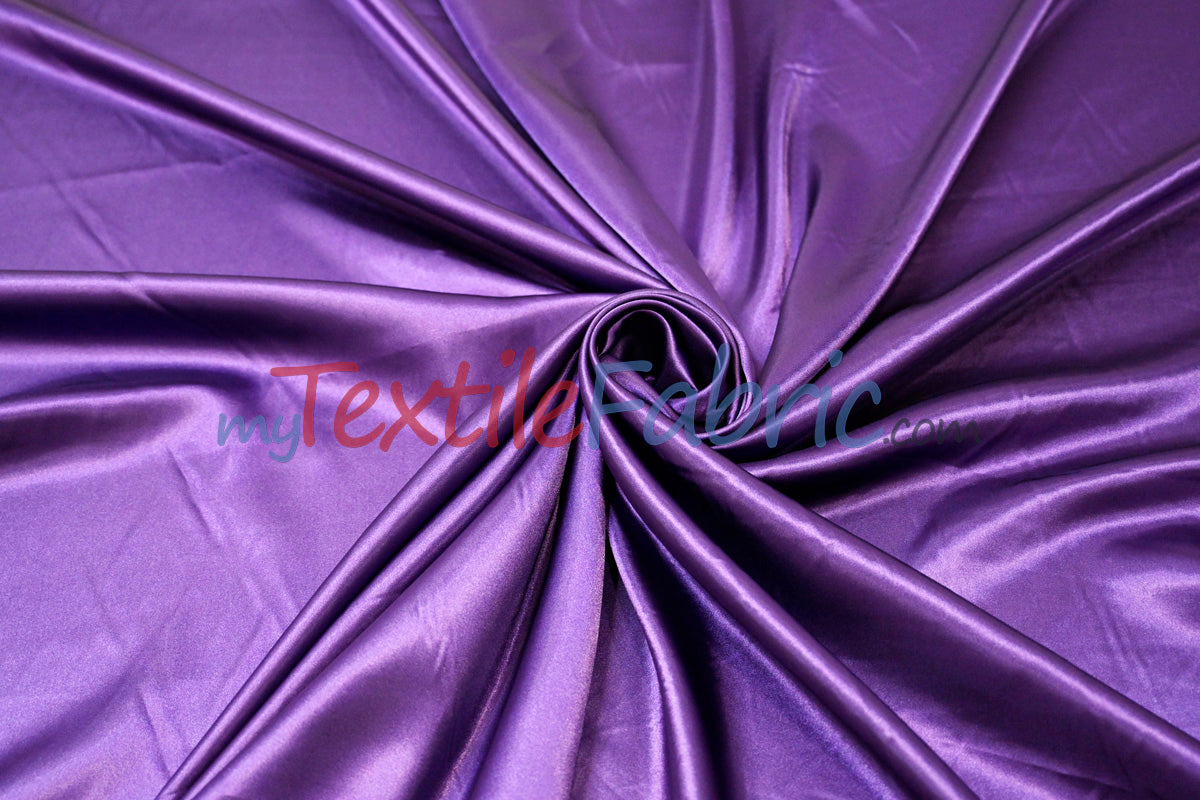 Charmeuse Satin Polyester Fabric - Solid, 58/60" Width, Multiple Colors (1 Yard)