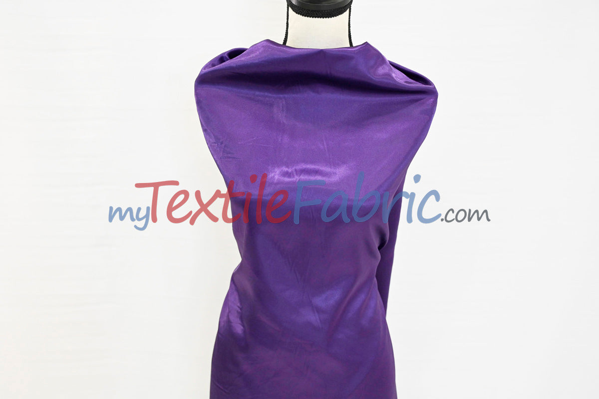 Charmeuse Satin Polyester Fabric - Solid, 58/60" Width, Multiple Colors (1 Yard)
