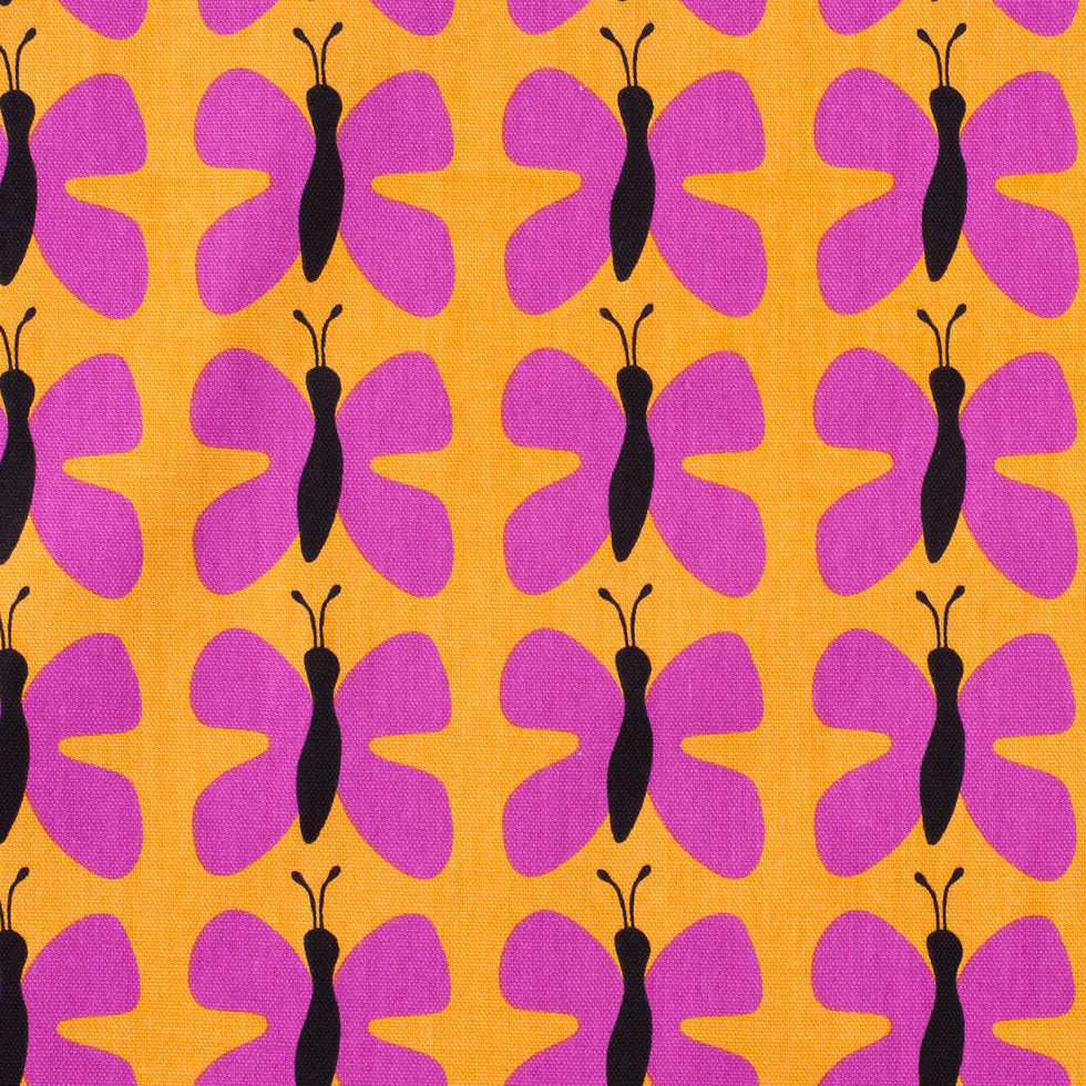 Swedish Pink and Orange Small Butterflies Cotton