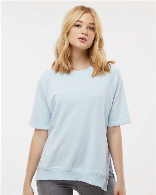 Women's French Terry Short Sleeve Crewneck Pullover