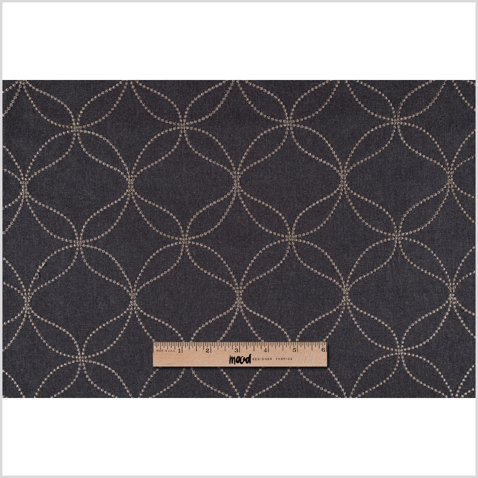 Onyx Embroidered Geometric "Menswear" Poly