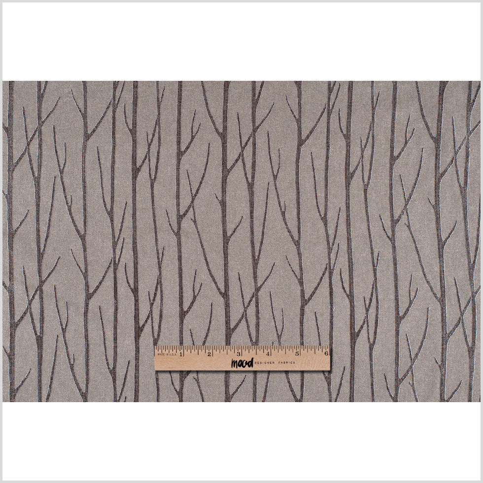 Coffee Embroidered Trees "Menswear" Poly