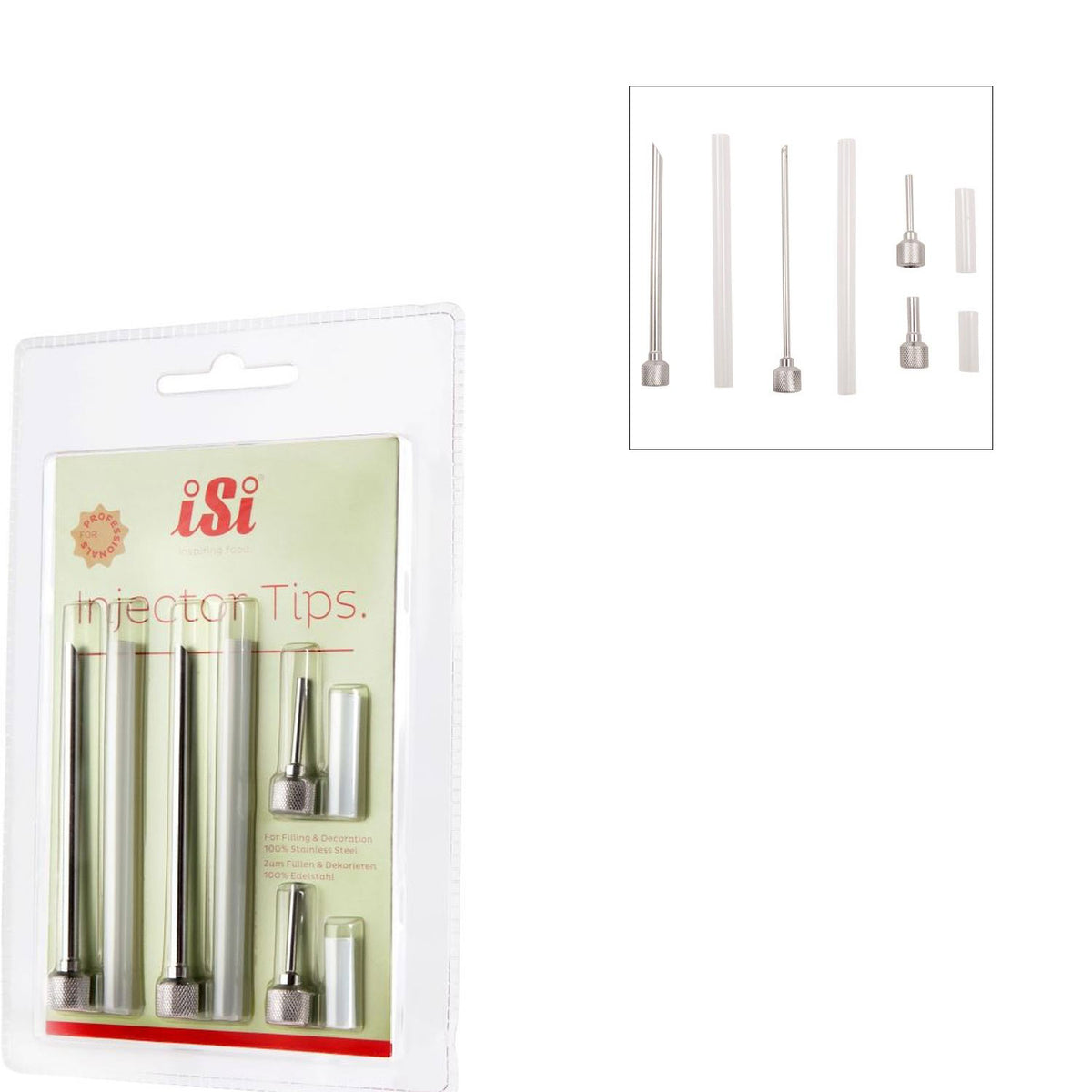 ISI Stainless Steel Injector Tips, Set of 4