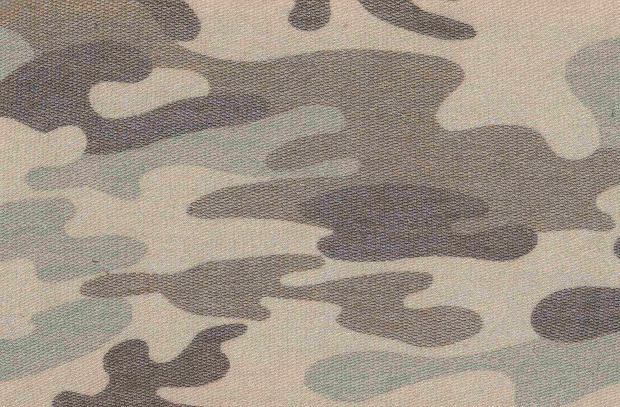 1 Yard Organic Terry Camouflage Print Stretch Fabric 58/60 Inch Wide