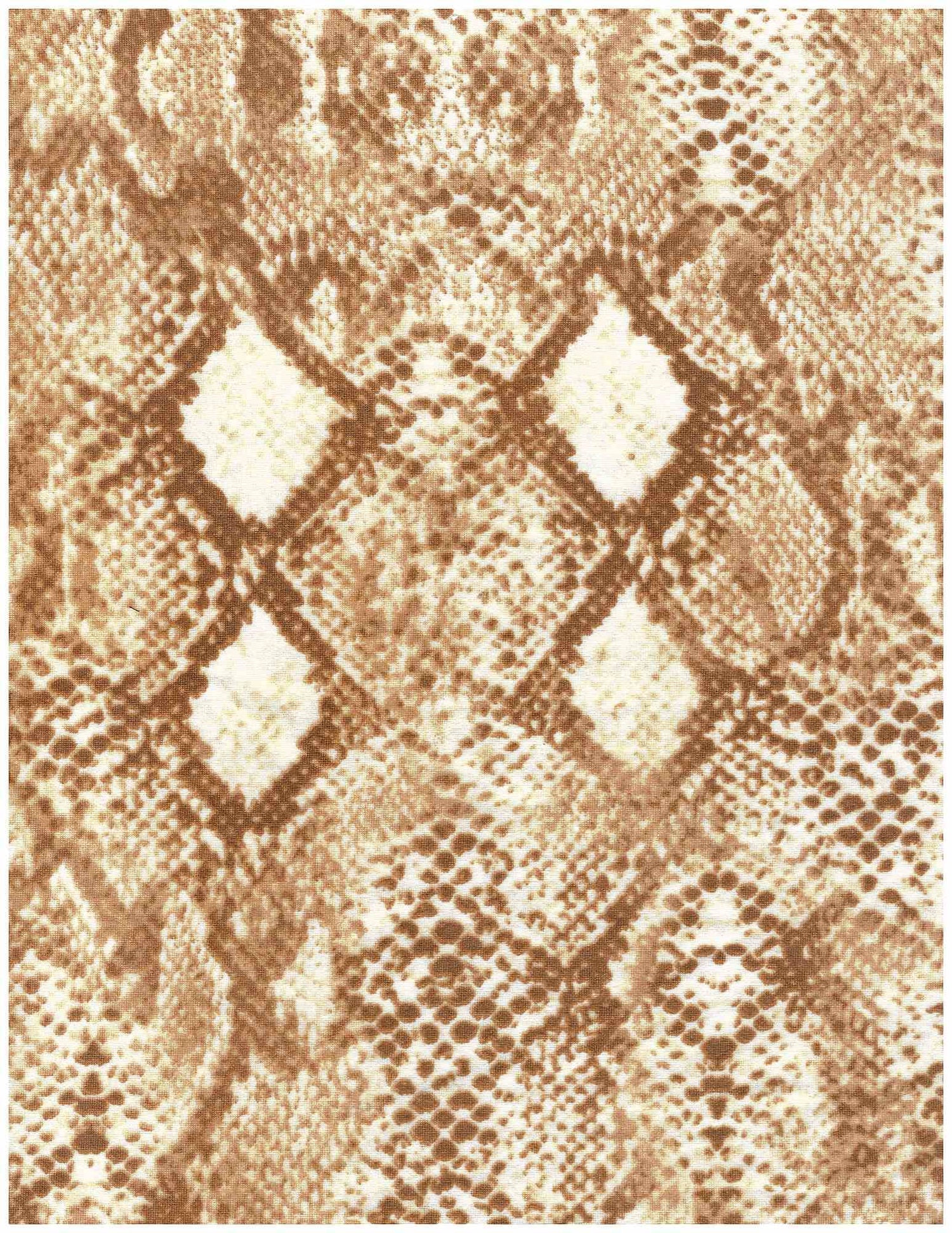 1 Yard Polyester Spandex DTY Brushed Snake Skin Print Fabric 58/60" Width