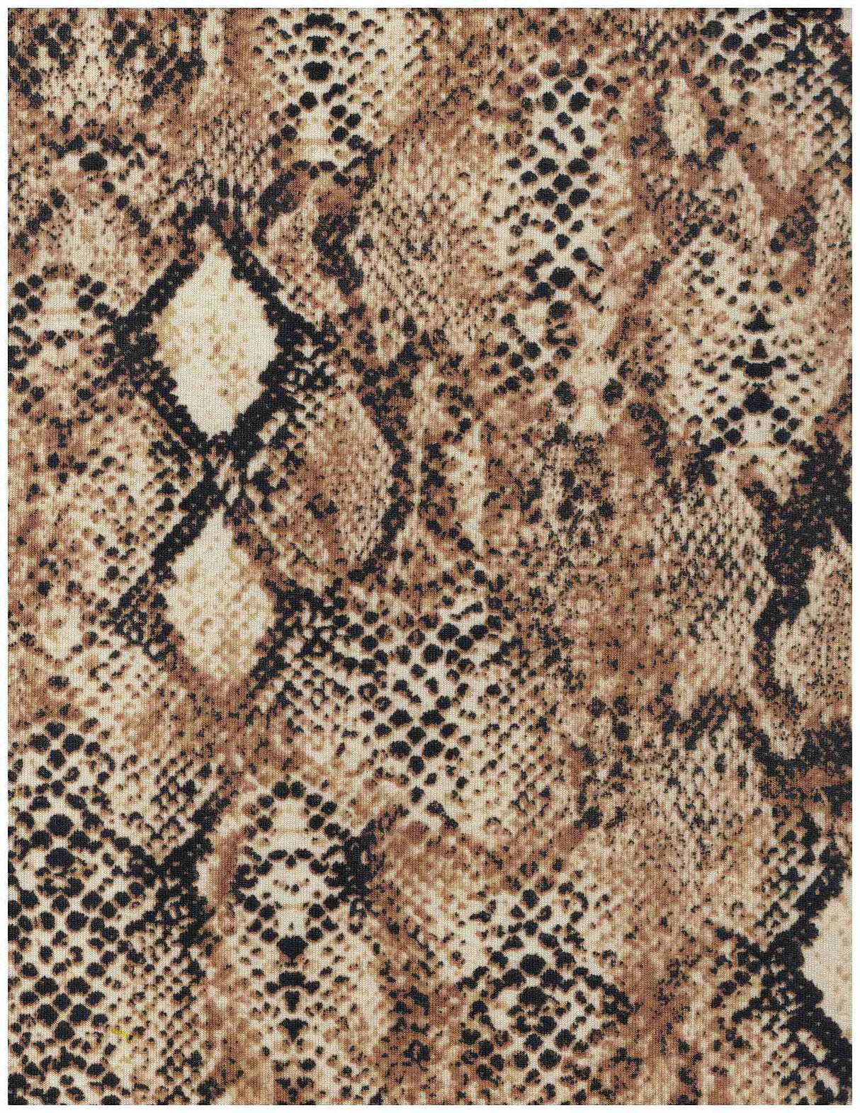 Brown Snake Skin French Terry Knit Fabric 1 Yard Soft Stretch Cozy 58/60" Wide