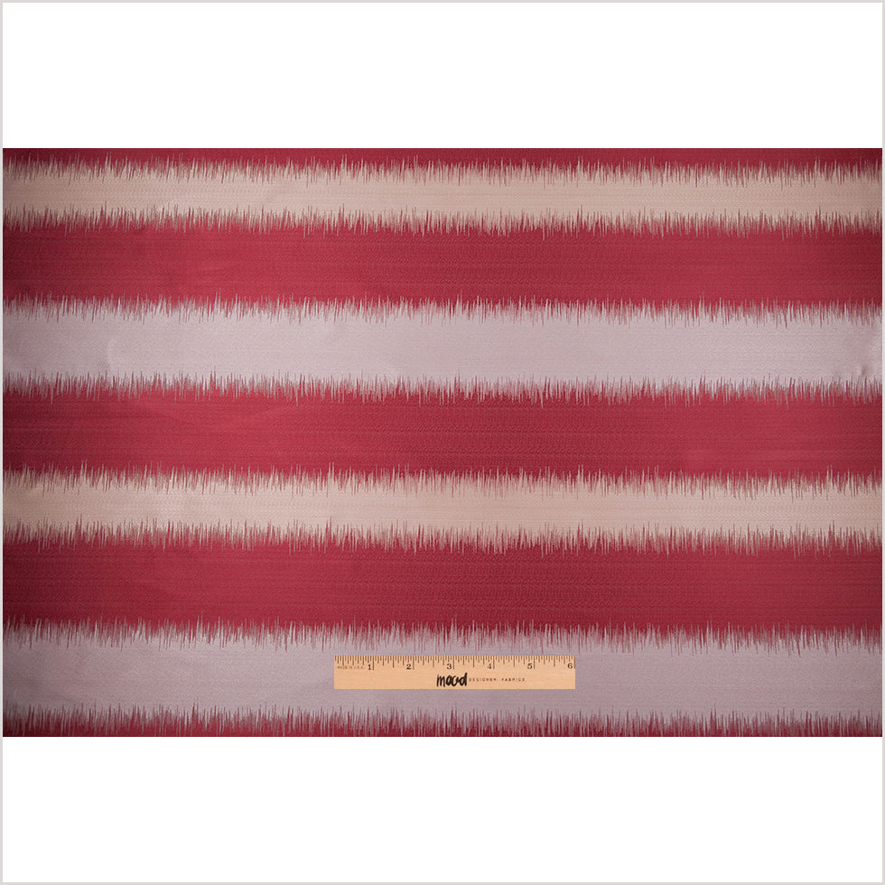 Gray and Deep Red Double-Wide Poly Stripes