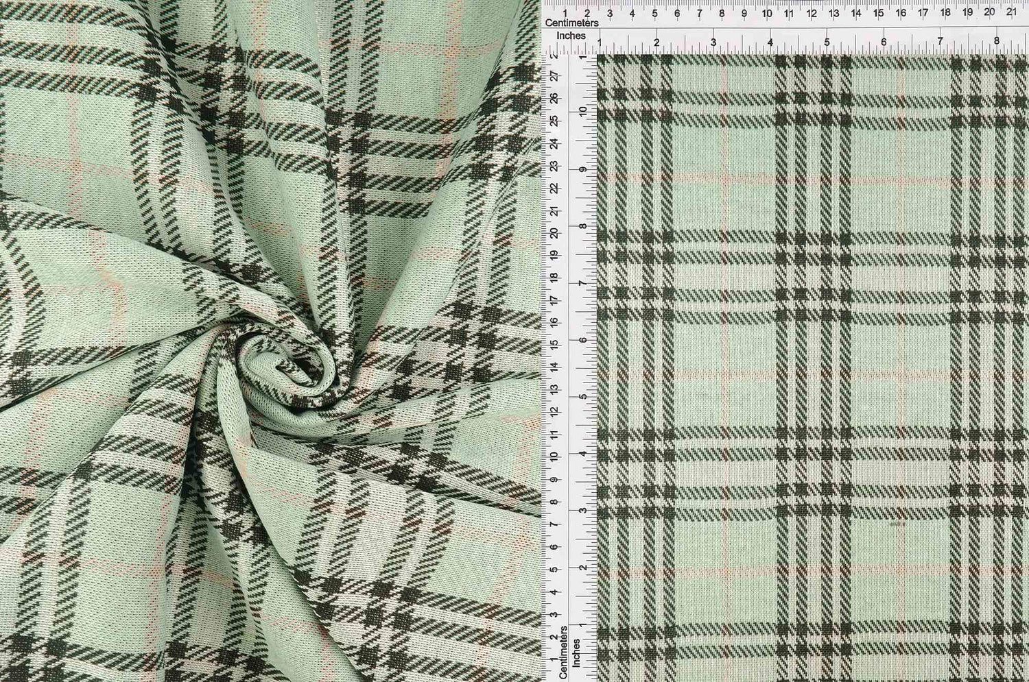 Double Knit Jacquard Plaid Fabric Stretch Polyester Spandex 58/60 Inches Wide