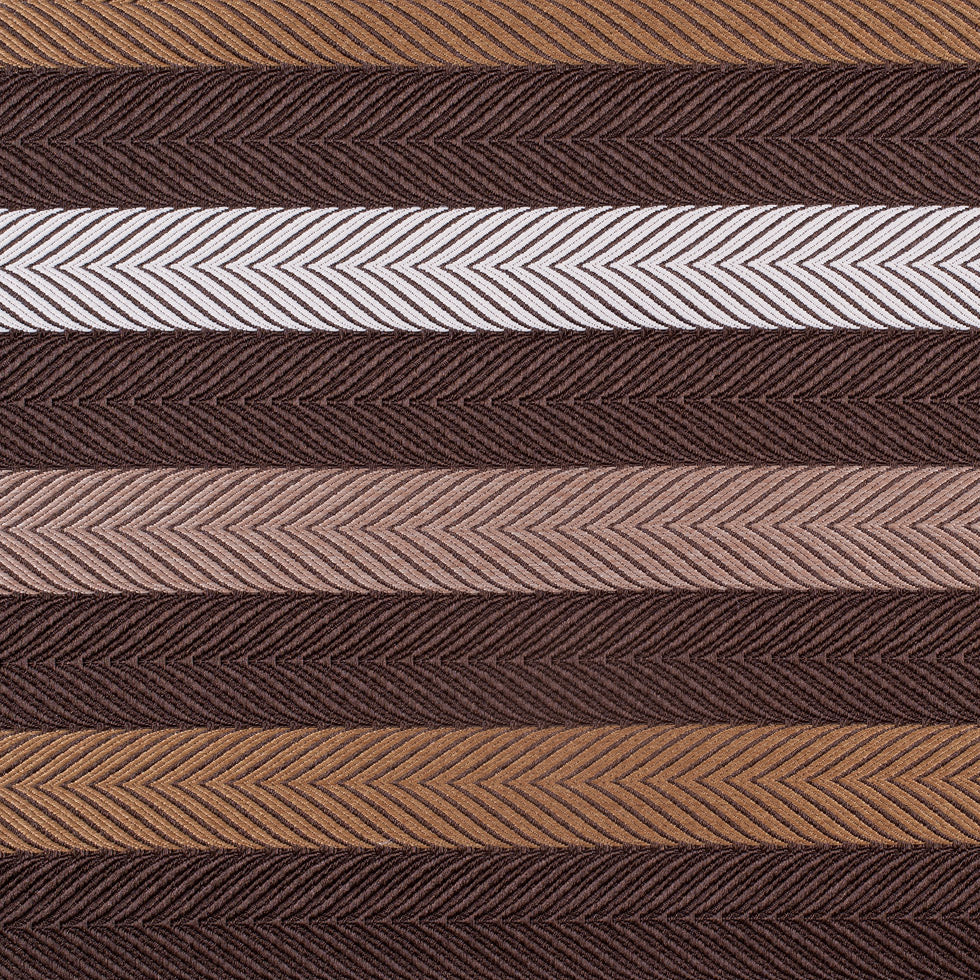 Brown Herringbone Stripes Poly Brocade