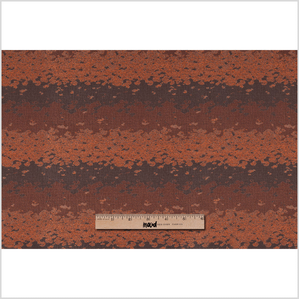 Organic Ripples Orange and Brown Poly Brocade
