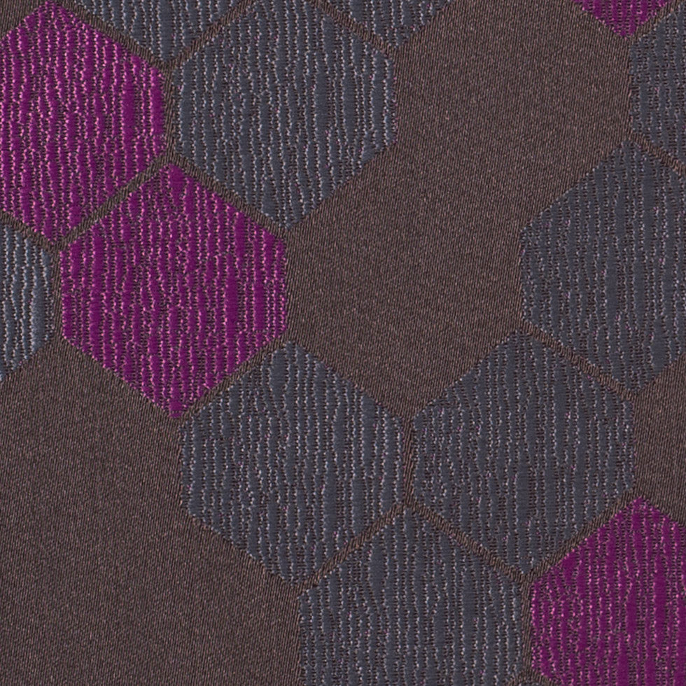 "Cells" Brown and Fuchsia Poly Brocade