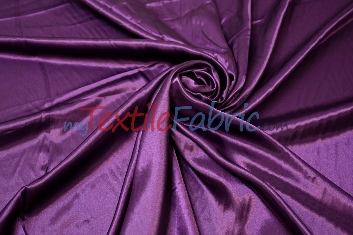 Charmeuse Satin Polyester Fabric - Solid, 58/60" Width, Multiple Colors (1 Yard)