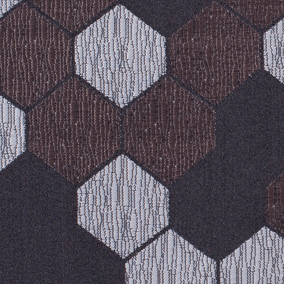 "Cells" Brown and Silver Poly Brocade