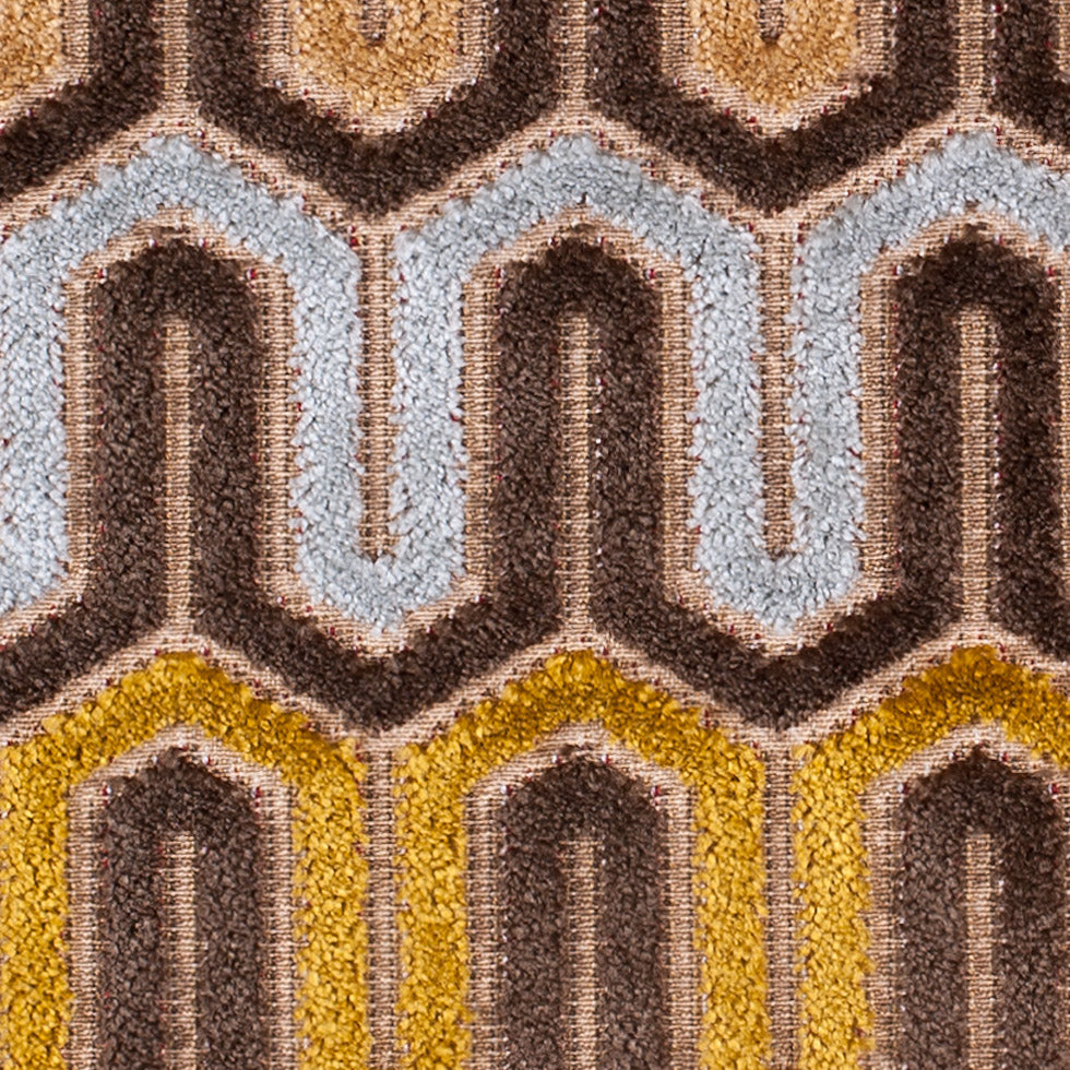 Brown Geometric Velvet Tapestry