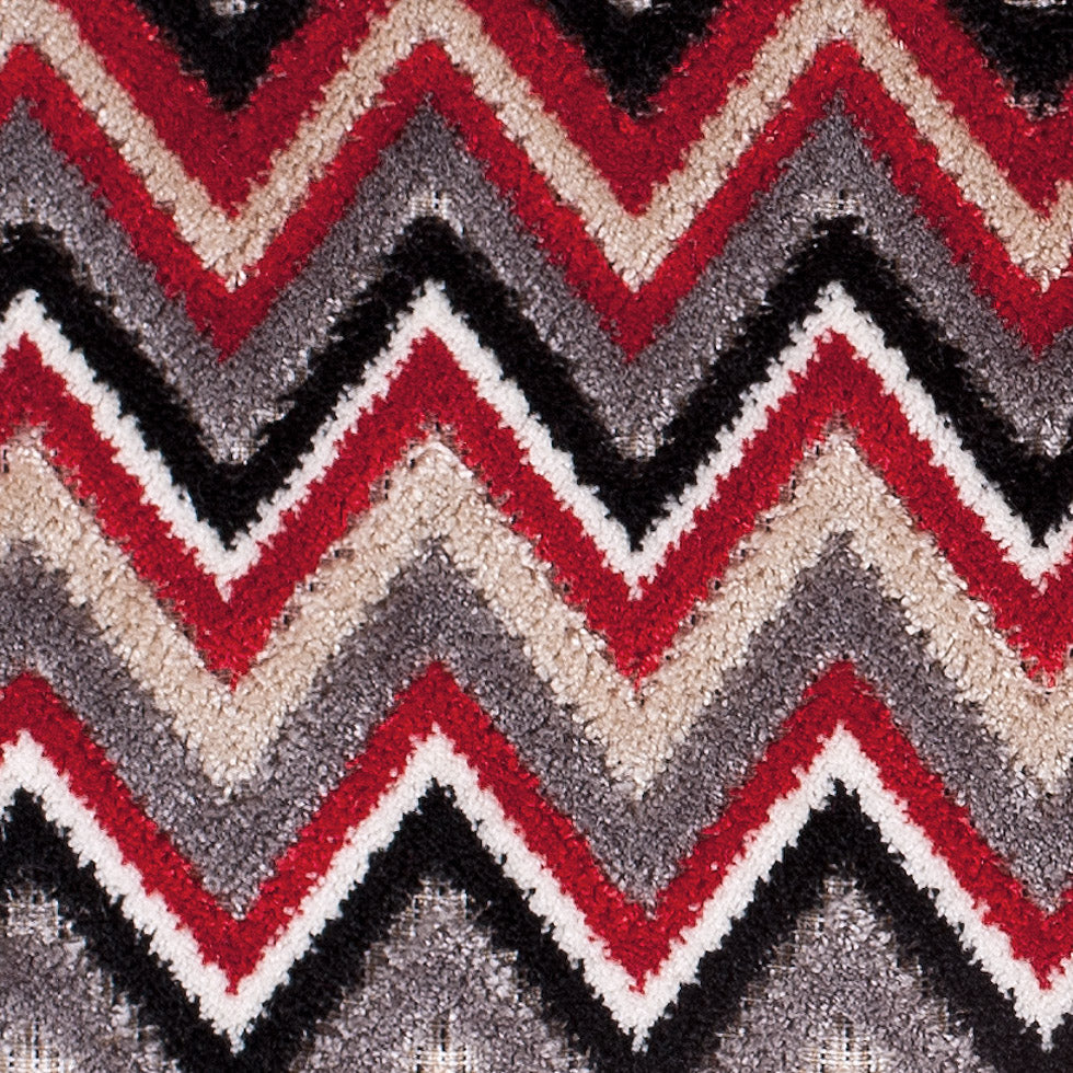 Red & Gray Flamestitch Velvet Tapestry