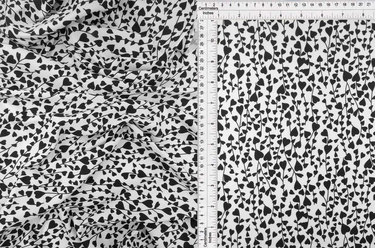 1 Yard DTY Heart Print Stretch Knit Fabric 58 Inch Wide