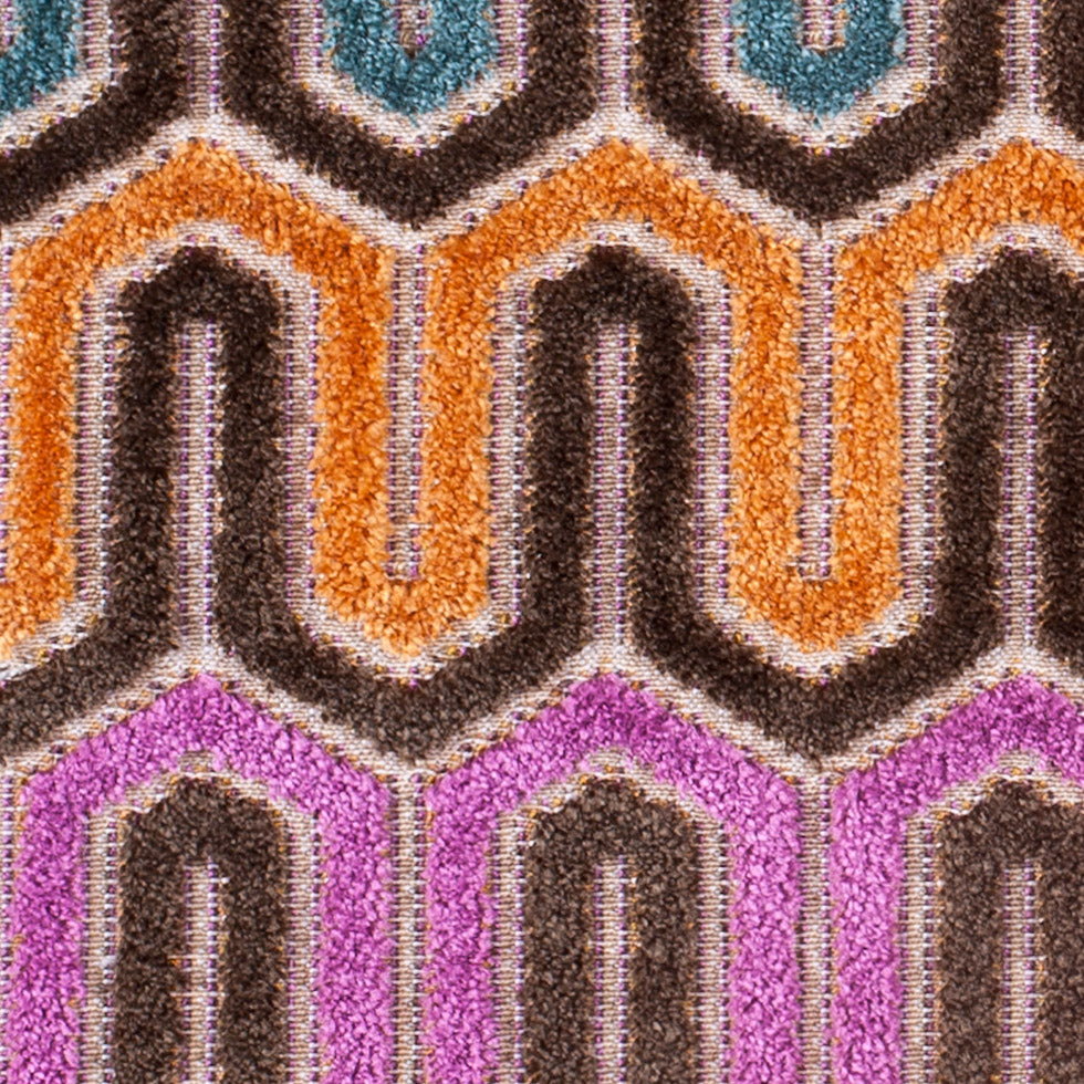 Brown & Purple Geometric Velvet Tapestry