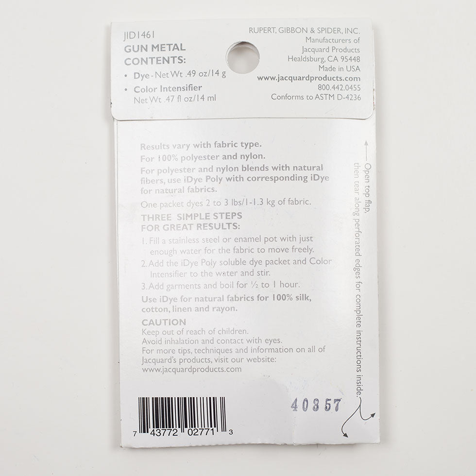 Jacquard iDye Poly Synthetic Fabric Dye - 461 Gun Metal