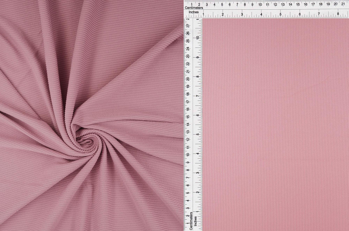 Rib Solid Stretch Knit Fabric