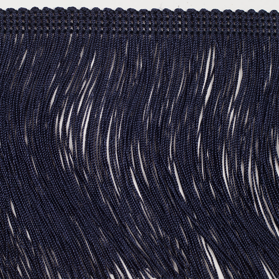 European Chainette Fringe Trim - 4" - Dark Blue - Lindsay Collection