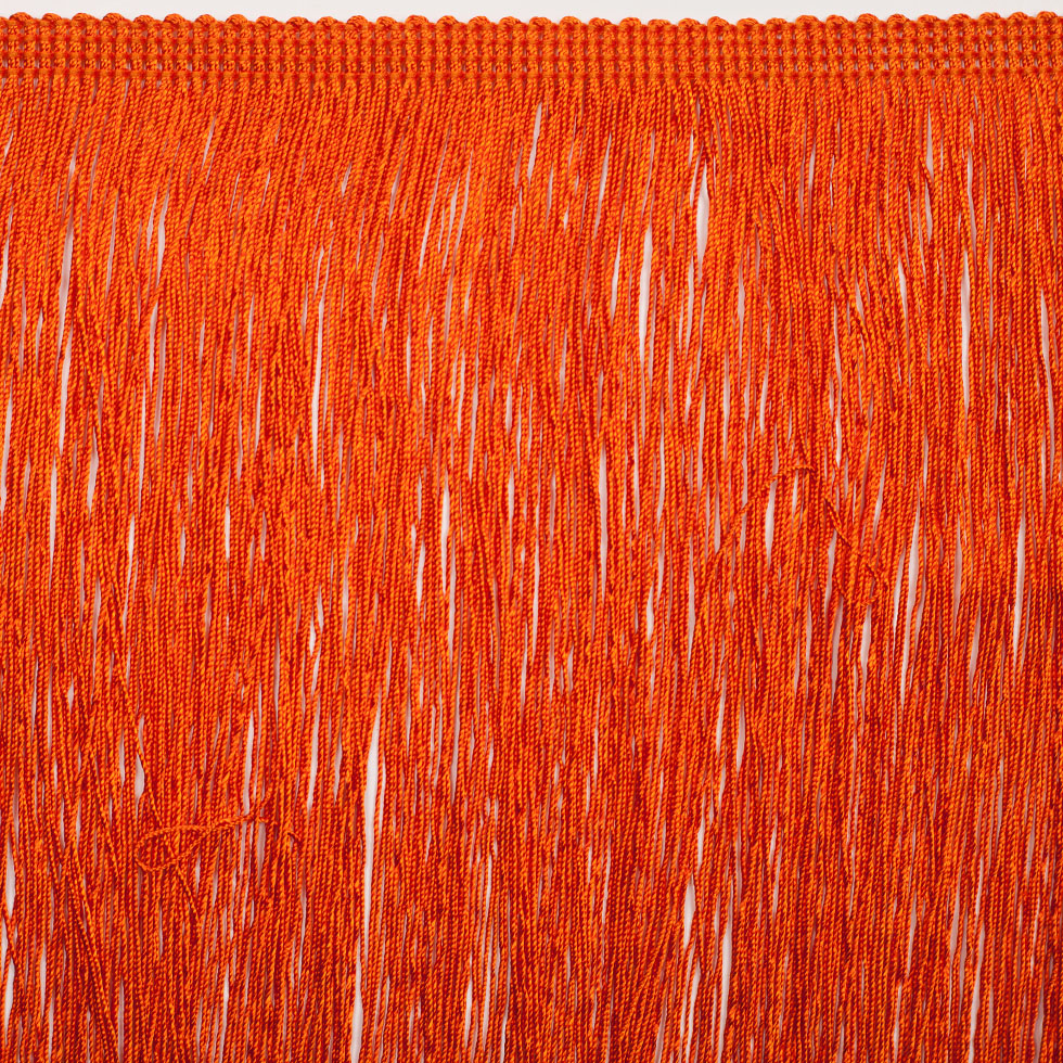 European Chainette Fringe Trim - 8" - Orange - Lindsay Collection