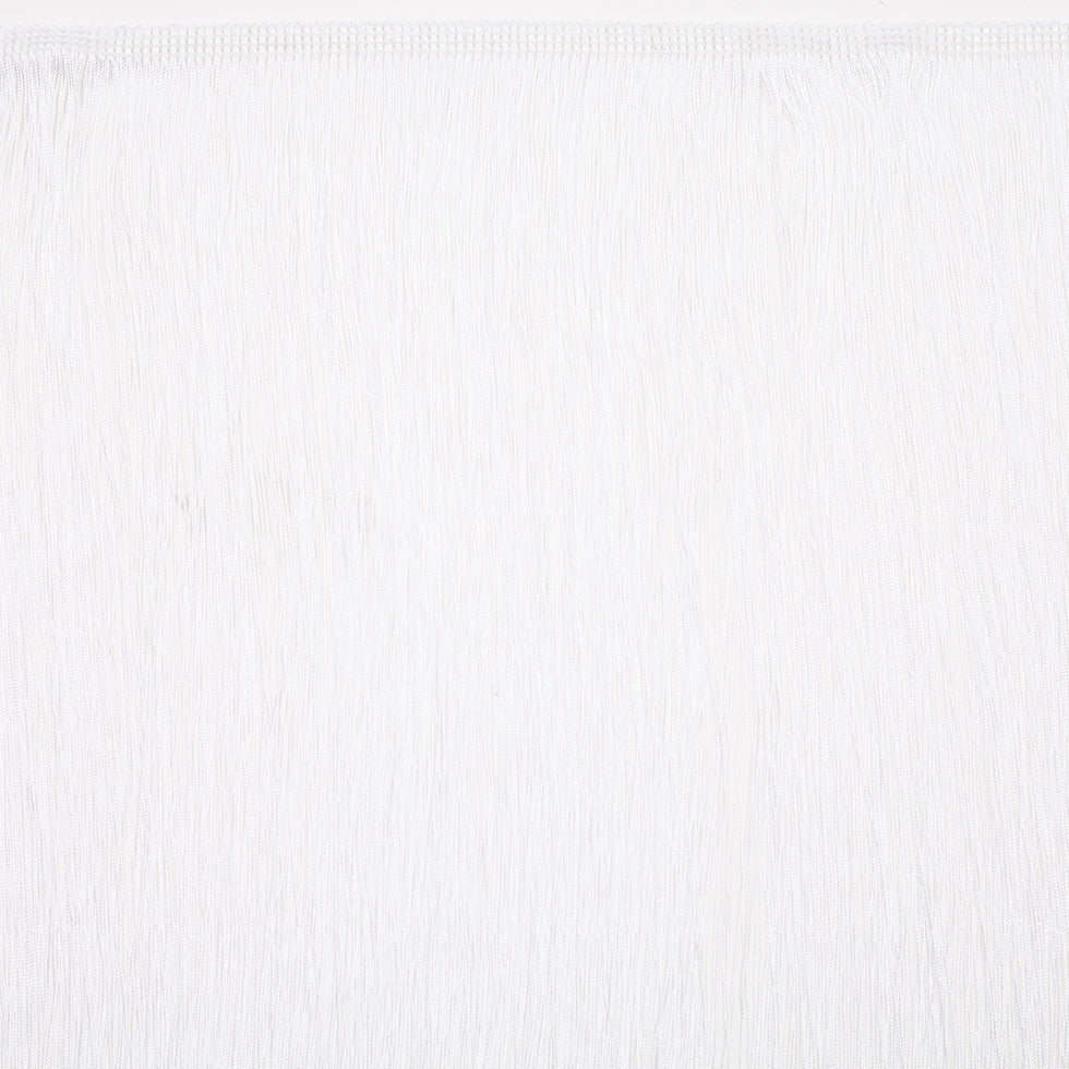 European Chainette Fringe Trim - 16" - White - Lindsay Collection