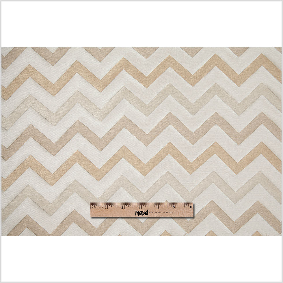 Ivory/Gold Bold Chevron Jacquard