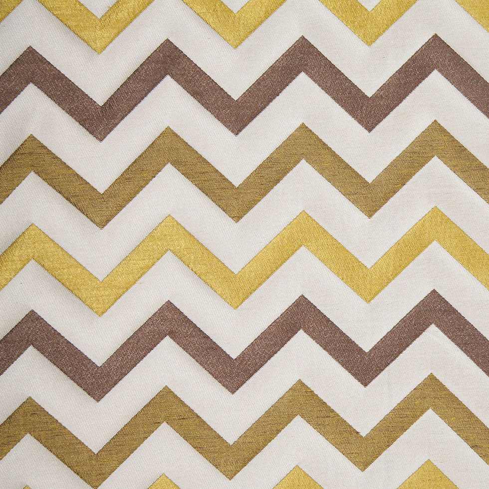 Chartreuse/Brown Bold Chevron Jacquard