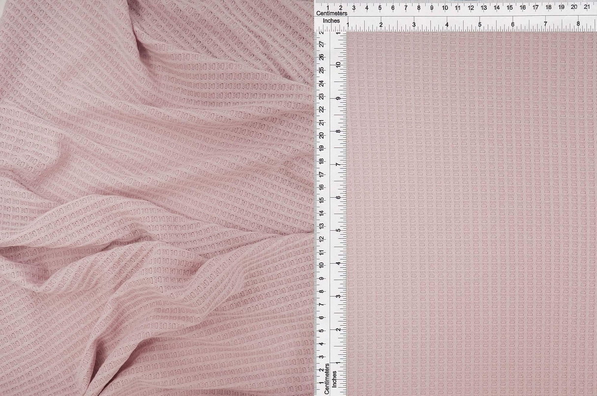 Waffle Solid Knit Fabric 1 Yard Soft Stretch Textured Material 58/60" Wide